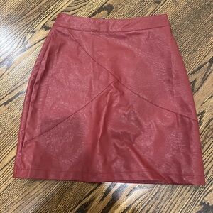 Red/burgundy leather skirt